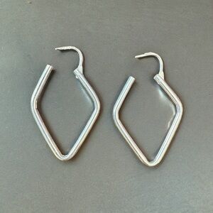 VTG | Signed Sterling Silver Geometric Rhombus Dangle Earrings​